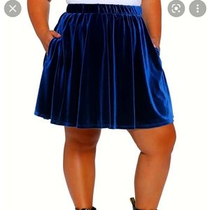 Blue velvet skirt
